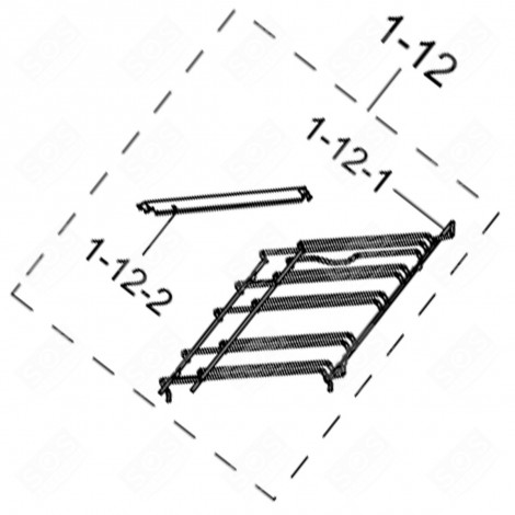 ENSEMBLE RAIL TÉLÉSCOPIQUE COTÉ DROIT FOUR, CUISINIÈRE - DG94-01404K