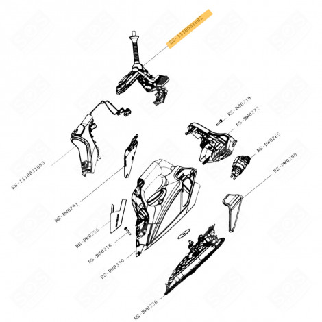 CORDON AVEC CARTE ÉLECTRONIQUE (REPÈRE N°SS-1110031682) CENTRALE VAPEUR, FER À REPASSER - SS-1110031682, SS1110031682