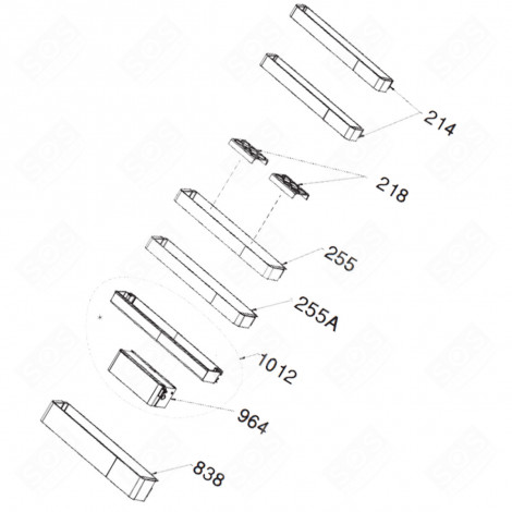 BALCONNET PORTE BOUTEILLE (REPÈRE N°255) RÉFRIGÉRATEUR, CONGÉLATEUR - 4943400100