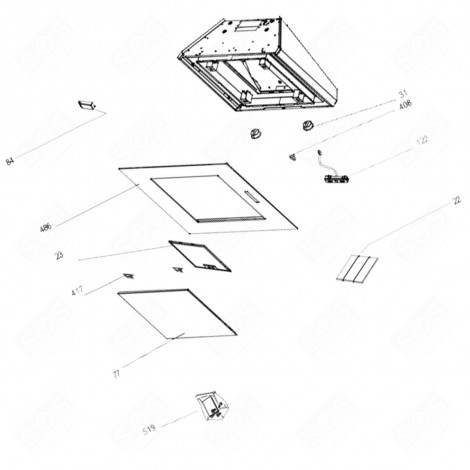 CARTE ELECTRONIQUE, MODULE DE COMMANDE (REPÈRE 122) HOTTE - AS0017035