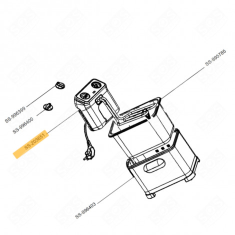 BOITIER AVEC RÉSISTANCE (REPÈRE N°SS-203651) FRITEUSE - SS-203651, SS203651