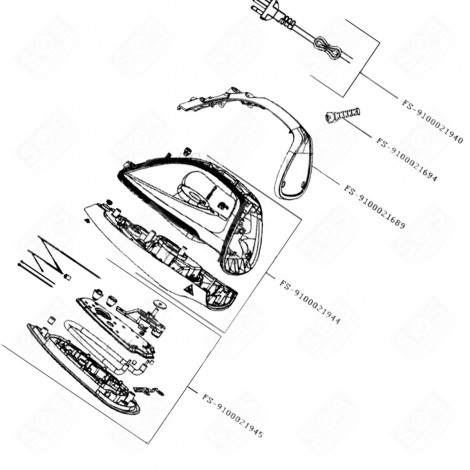 SEMELLE COMPLÈTE (REPÈRE N°FS-9100021945) CENTRALE VAPEUR, FER À REPASSER - FS-9100021945, FS-9100021934