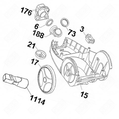 ROUE ARRIÈRE (REPÈRE N°17) ASPIRATEUR - 49026106