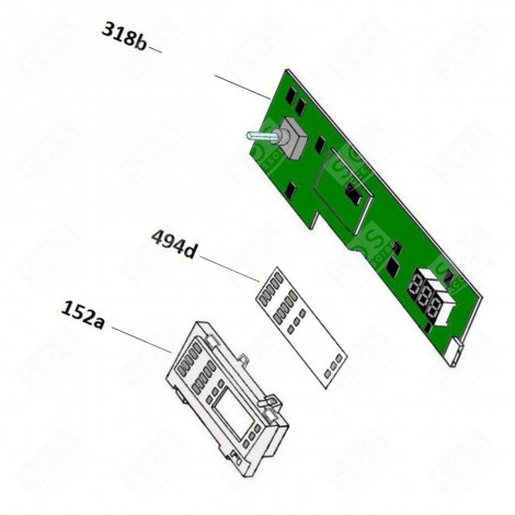 CARTE ÉLECTRONIQUE PROGRAMMÉE (REPÈRE N°318B) SÈCHE-LINGE - 49045034