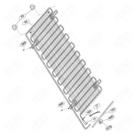 CONDENSEUR (REPÈRE N°55) RÉFRIGÉRATEUR, CONGÉLATEUR - 4366600100