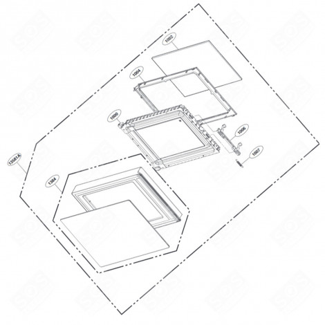 PORTE COMPLÈTE REPÈRE 13581A FOUR MICRO-ONDES - ADC75446507