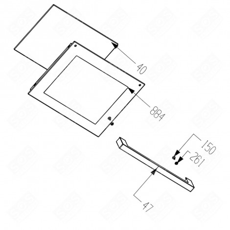 FAÇADE DE PORTE REPÈRE 884 FOUR, CUISINIÈRE - 110625046