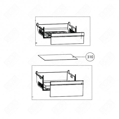 CLAYETTE, ÉTAGÈRE EN VERRE (REPÈRE 310) RÉFRIGÉRATEUR, CONGÉLATEUR - 5743757800