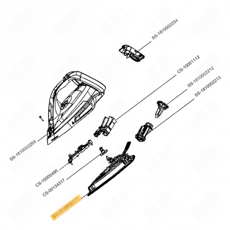 SEMELLE COMPLÈTE (REPÈRE N°SS-1810002211) CENTRALE VAPEUR, FER À REPASSER - SS-1810002211, SS1810002211