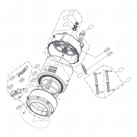 DEMI CUVE ARRIÈRE (REPÈRE N°K105) LAVE-LINGE - AGM75471404