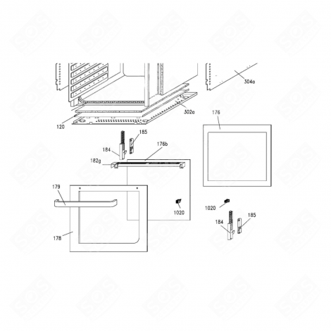 VITRE EXTÉRIEURE REPÈRE 178 FOUR, CUISINIÈRE - 42826362