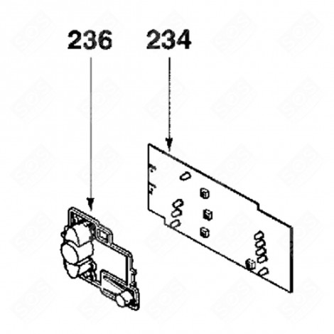 CARTE ELECTRONIQUE, CARTE DE VISUALISATION (REPÈRE 234) LAVE-VAISSELLE - 31X9519, 31X8504