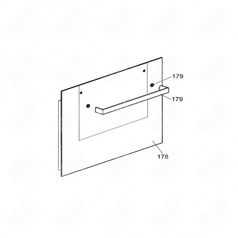 VITRE EXTÉRIEURE (REPÈRE 178)  595X468 MM FOUR, CUISINIÈRE - 42831371