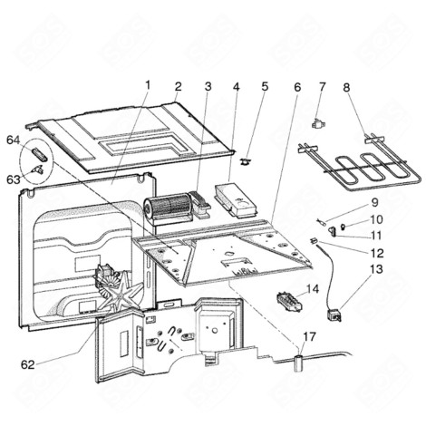 HABILLAGE POSTÉRIEUR (REPÈRE N°1) FOUR, CUISINIÈRE - C00081571, 482000076724