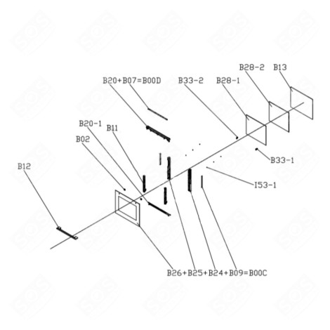 VITRE INTÉRIEURE (REPÈRE B13) FOUR, CUISINIÈRE - CU004199