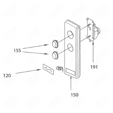 BOUTON D'OUVERTURE DE PORTE (REPÈRE N°120) FOUR MICRO-ONDES - AS6018759