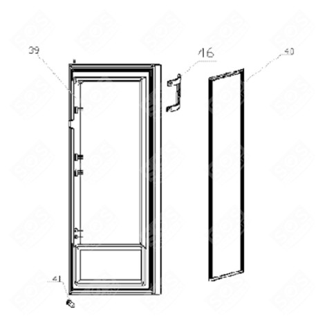 JOINT DE PORTE (PARTIE RÉFRIGÉRATEUR REPÈRE N°40) RÉFRIGÉRATEUR, CONGÉLATEUR - 721J48