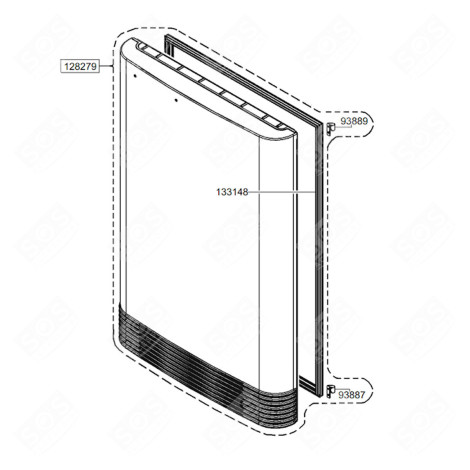 JOINT DE PORTE RÉFRIGÉRATEUR  ( REPÈRE 133148 ) RÉFRIGÉRATEUR, CONGÉLATEUR - 754132718