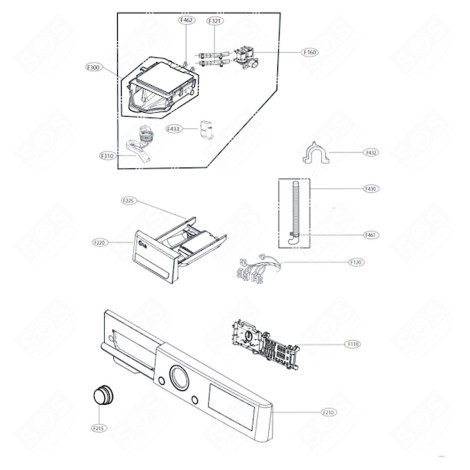 CARTE ÉLECTRONIQUE DE COMMANDE (REPÈRE N°F110) LAVE-LINGE - EBR33119118 , EBR31437571 