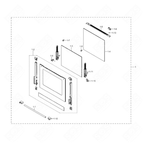 PORTE COMPLÈTE (REPÈRE 1) FOUR, CUISINIÈRE - DG94-04127A