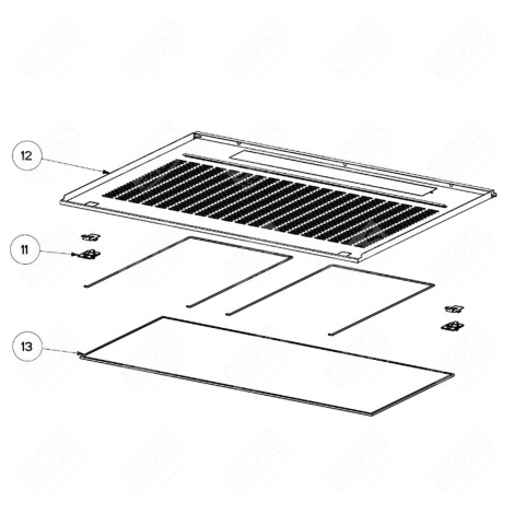 GRILLE FILTRE (REPÈRE N°12) HOTTE - C00631249, 133.0057.336