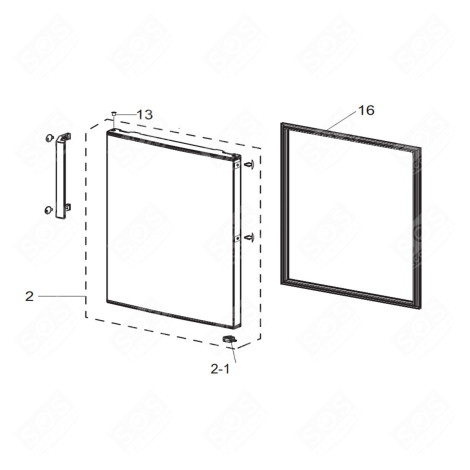 JOINT DE PORTE (PARTIE CONGÉLATEUR,  REPÈRE 16) RÉFRIGÉRATEUR, CONGÉLATEUR - DA97-19850E