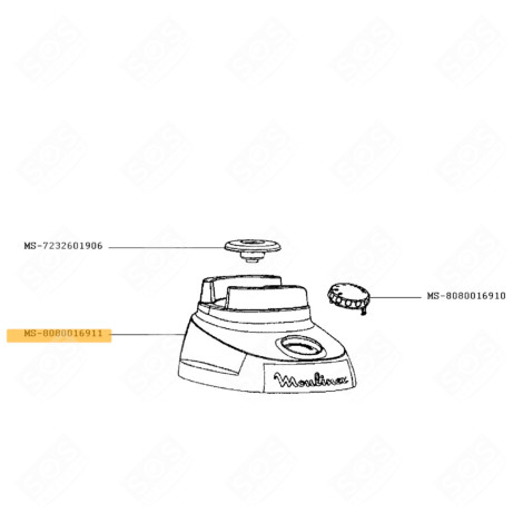 DEMI-BOITIER SUPÉRIEUR ROBOT MÉNAGER - MS-8080016911, MS-0697336