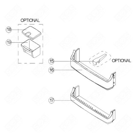 BALCONNET PORTE BOUTEILLE RÉFRIGÉRATEUR, CONGÉLATEUR - 40019008