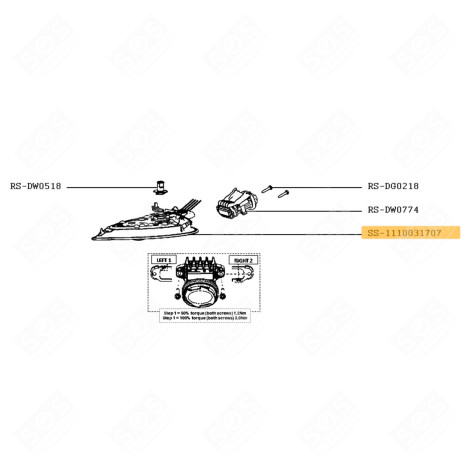 SEMELLE COMPLÈTE CENTRALE VAPEUR, FER À REPASSER - SS-1810031707, SS-1110031707