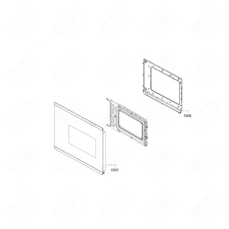 PORTE COMPLÈTE ( REPÈRE 0202 ) FOUR MICRO-ONDES - 11026848