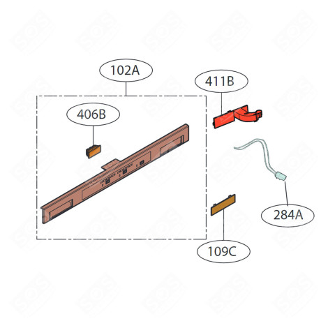 CÂBLE ( REPÈRE 284 A ) RÉFRIGÉRATEUR, CONGÉLATEUR - EAD62499212