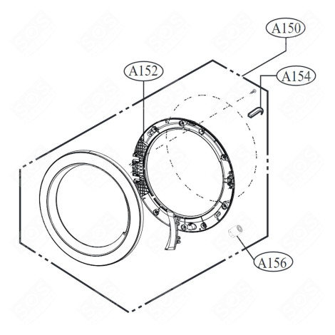 PORTE COMPLÈTE LAVE-LINGE - ADC74154928