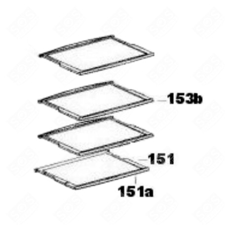 PROFIL CLAYETTE (REPÈRE N°151A) RÉFRIGÉRATEUR, CONGÉLATEUR - 49028070