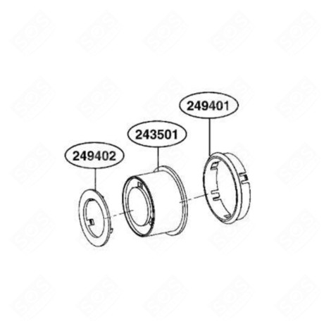 SUPPORT BOUTON (REPÈRE 249401) FOUR MICRO-ONDES - MEY62654301