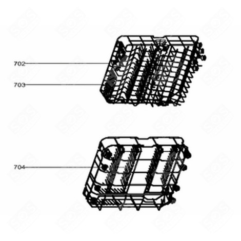 PANIER INFÉRIEUR (REPÈRE N°704) LAVE-VAISSELLE - 1062366, 34422325 