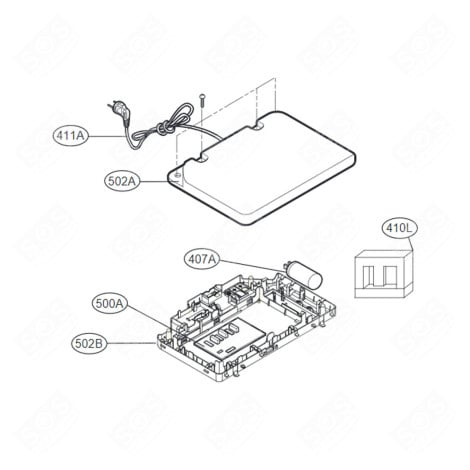 CARTE ÉLECTRONIQUE PRINCIPALE ( REPÈRE 500A ) RÉFRIGÉRATEUR, CONGÉLATEUR - EBR34291604