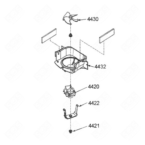 COUVERCLE HÉLICE VENTILATEUR ( REPÈRE 4432 ) RÉFRIGÉRATEUR, CONGÉLATEUR - 481244079259, C00328351