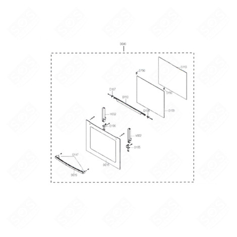 PORTE COMPLÈTE FOUR, CUISINIÈRE - DG94-00076W