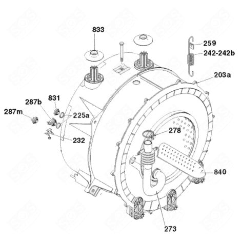 ENSEMBLE CUVE REPÈRE 0203A LAVE-LINGE - 41030444