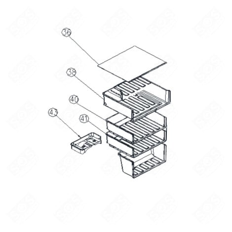 TIROIR FREEZER ( REPÈRE 40 ) RÉFRIGÉRATEUR, CONGÉLATEUR - FR004512