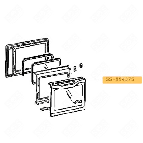 VITRE AVEC SUPPORT ET POIGNÉE ( REPÈRE SS-994375 ) FOUR, CUISINIÈRE - SS-994375, SS994375