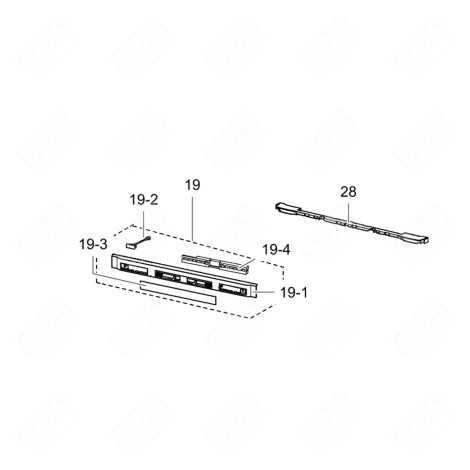 CARTE ÉLECTRONIQUE, MODULE DE COMMANDE (REPÈRE 19) RÉFRIGÉRATEUR, CONGÉLATEUR - DA97-13131B