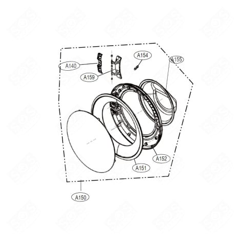 HUBLOT COMPLET (REPÈRE A150) LAVE-LINGE - ADC76406407