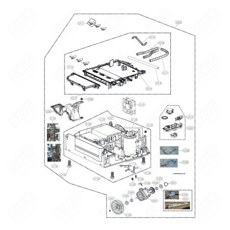 ENSEMBLE SOCLE ET UNITÉ POMPE À CHALEUR (REPÈRE C600) SÈCHE-LINGE - AAN73349755, AAN73349731