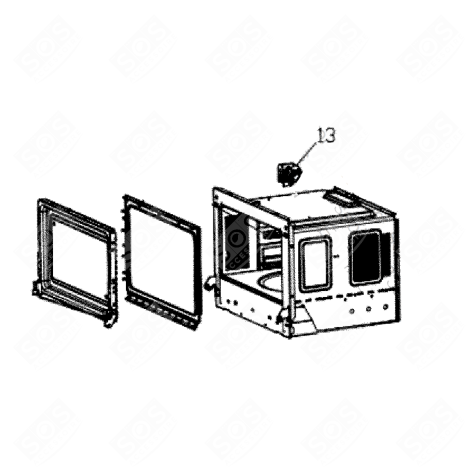 ENSEMBLE DE VERROUILLAGE DROIT ( REPÈRE 13 ) FOUR MICRO-ONDES - 482000097461, C00858767 