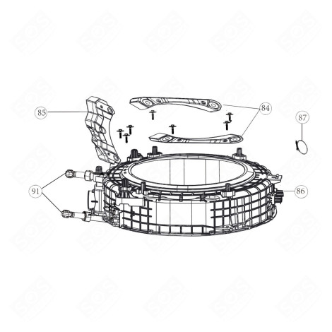 DEMI CUVE AVANT (REPÈRE 86) LAVE-LINGE - 0020207412, 49118558