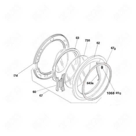 HUBLOT COMPLET (REPÈRE 67) LAVE-LINGE - 70005350