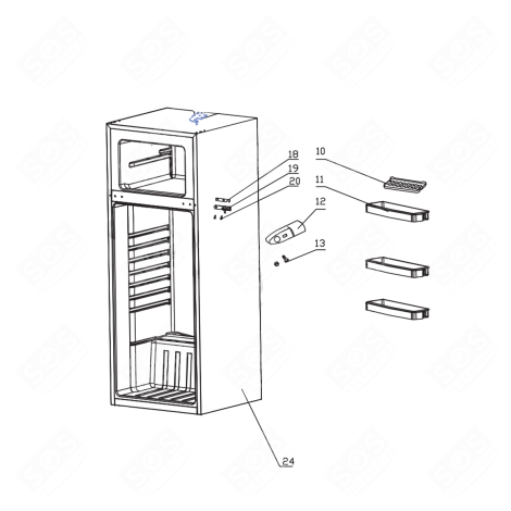 BALCONNET PETIT MODÈLE (REPÈRE 11) RÉFRIGÉRATEUR, CONGÉLATEUR - KG122004000690