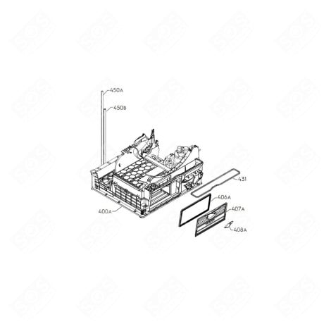 SOUBASSEMENT AVEC COMPRESSEUR (REPÈRE 400A) SÈCHE-LINGE - 1364471324, 1364471316