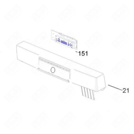 MODULE, CARTE ÉLECTRONIQUE D'AFFICHAGE (REPÈRE 151) LAVE-VAISSELLE - 49115050